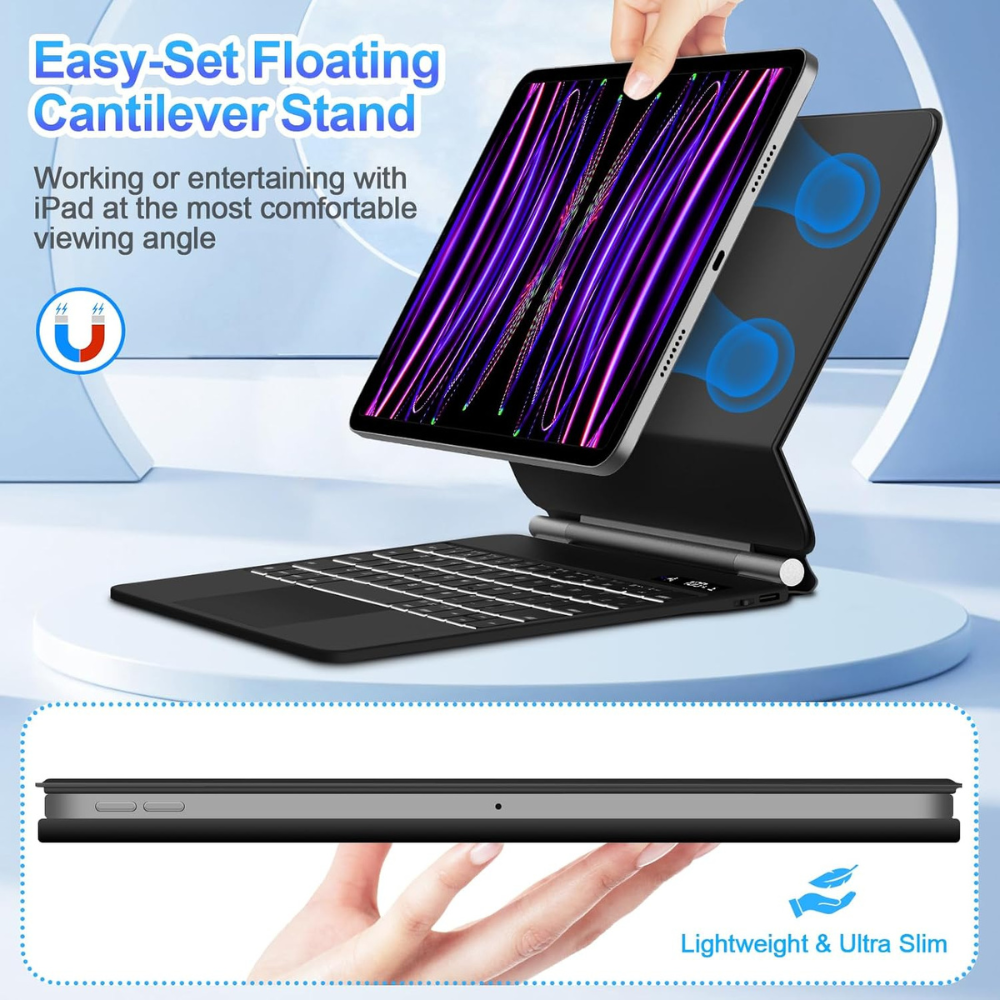 RGB Magic Keyboard with Palm Rejection Touch Pad - iPad Pro 11 - iPad Air 4/5/6