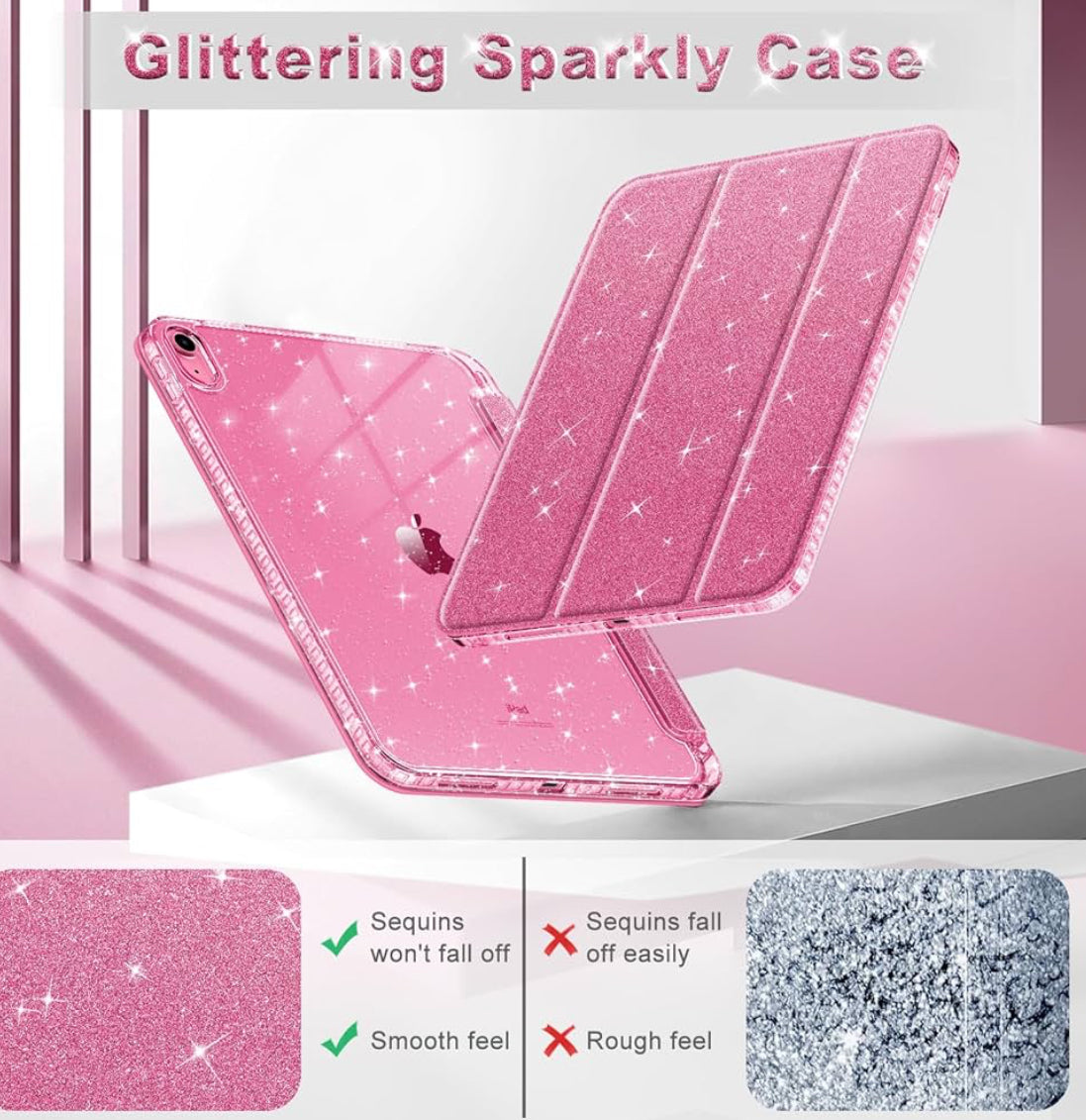Glitter Pink Case for iPad 10/11