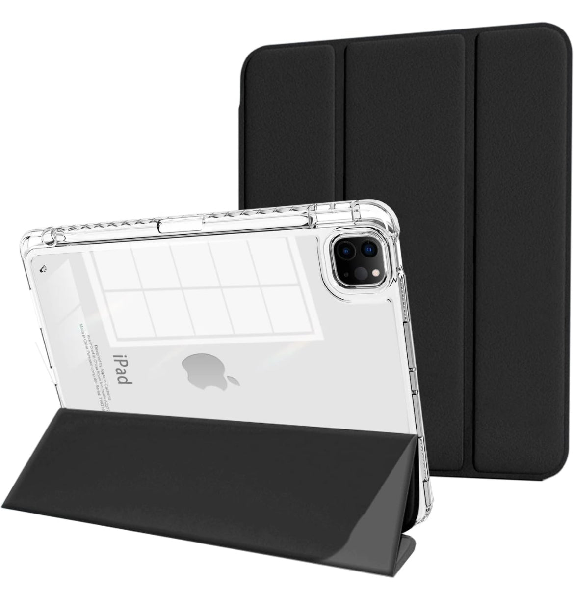 Leather Case and Clear Back for iPad Pro 11 (2018 - 2023) - كفر ظهر شفاف