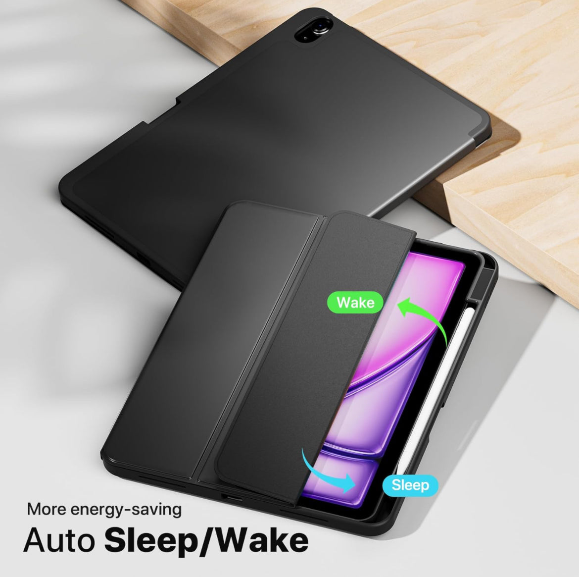 VAKS Original - Heavy Black smart case for iPad Air 4/5/6/7