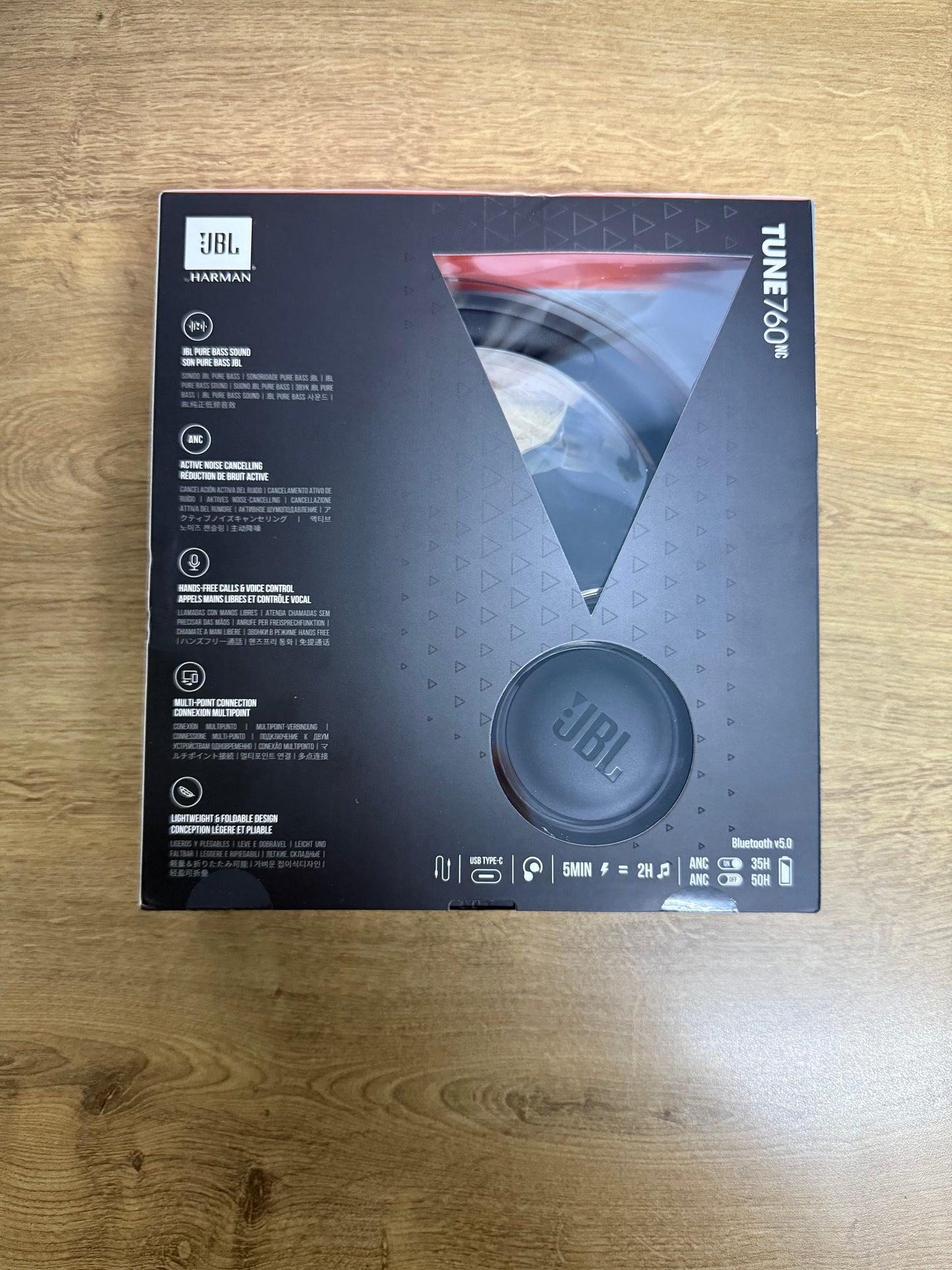 JBL Tune 760NC - Black - علبة متضررة - وكيل رسمي