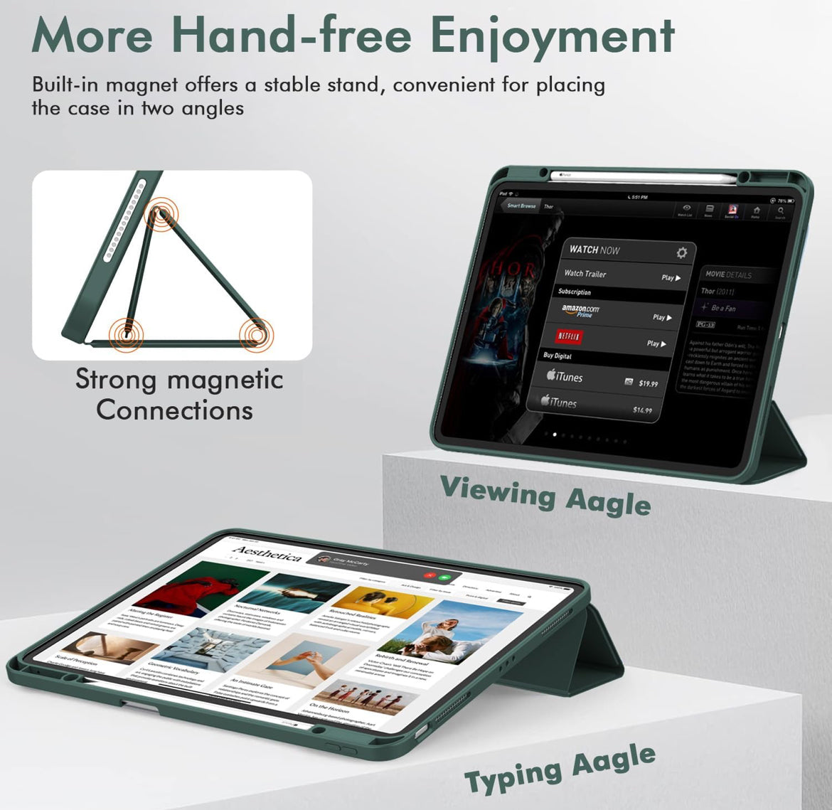 Pro 12.9 Green Smart Case - كفر خفيف - Lightweight