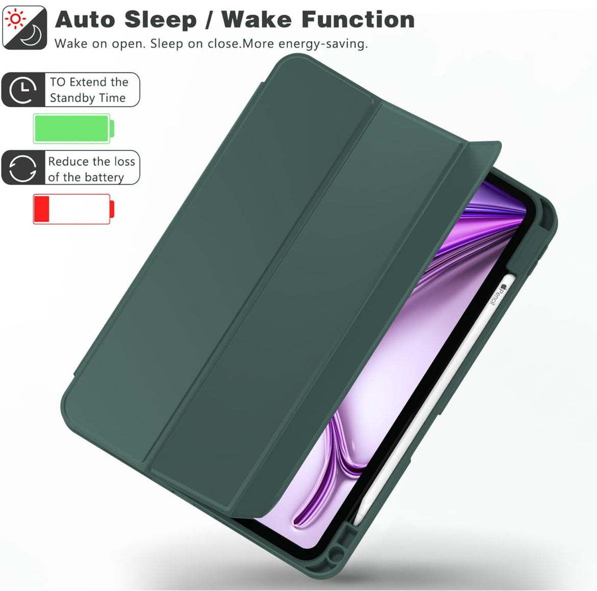 Pro 12.9 Green Smart Case - كفر خفيف - Lightweight