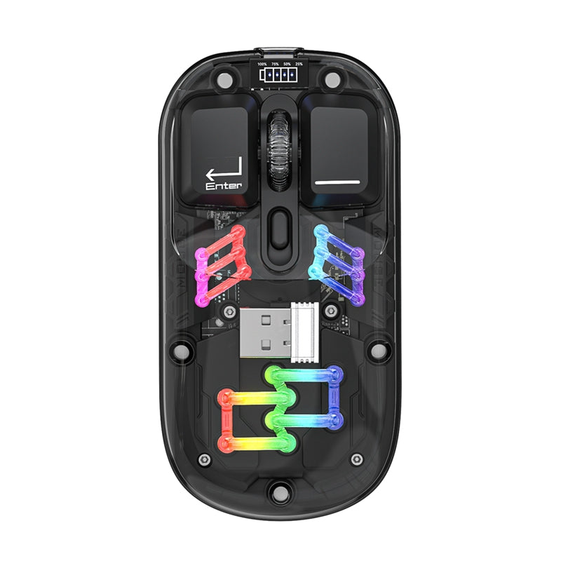 Bluetooth + Wireless RGB Transparent Mouse