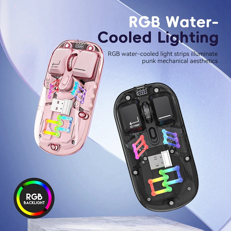 Bluetooth + Wireless RGB Transparent Mouse