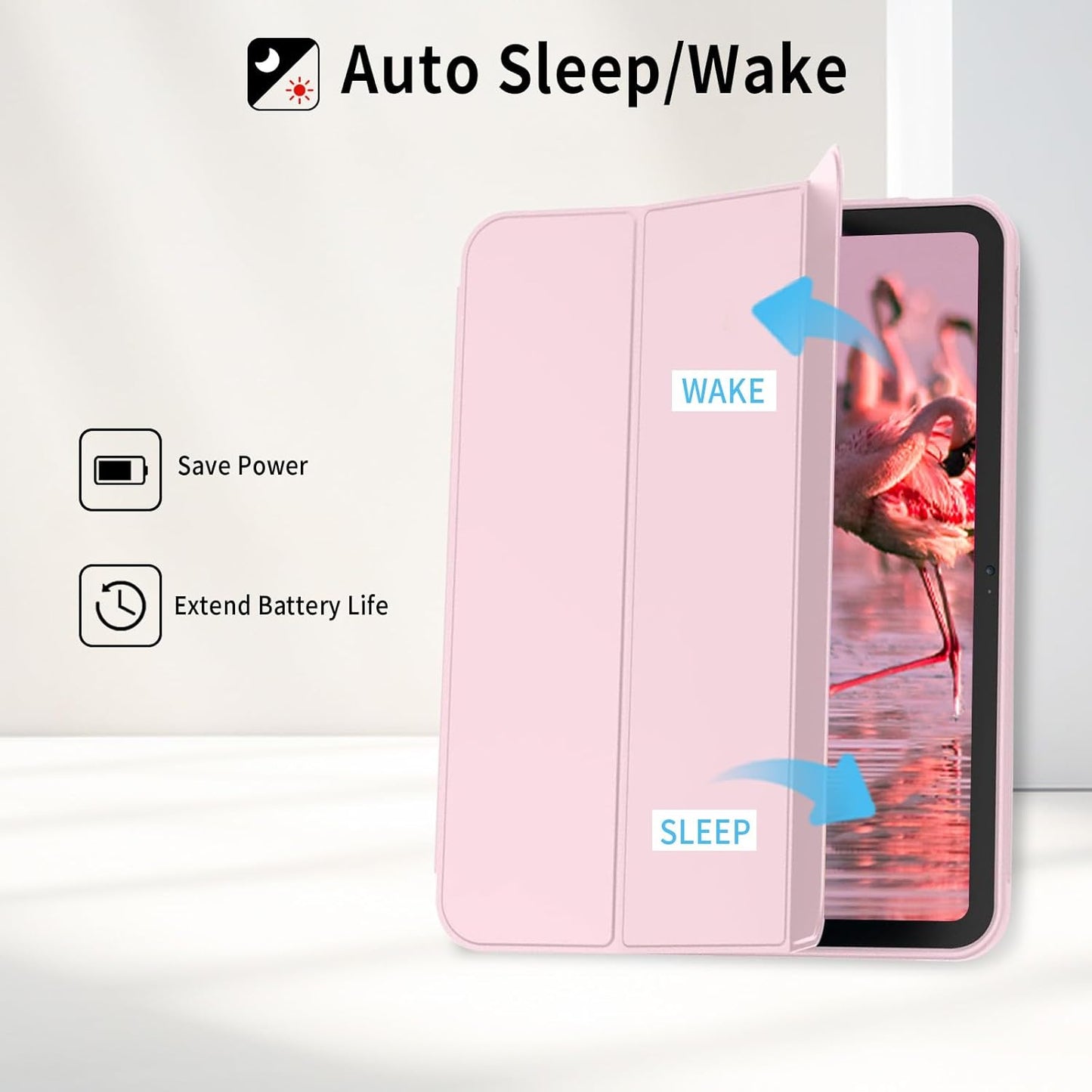 Pink Case with Clear Back for iPad 10th and 11th - كفر زهري مع ظهر شفاف لايباد 10 و 11