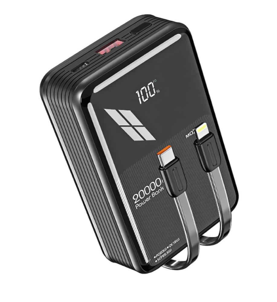 Moxom 20,000mAh Powerbank - USB - C and Lightning Cables - iPady Palestine