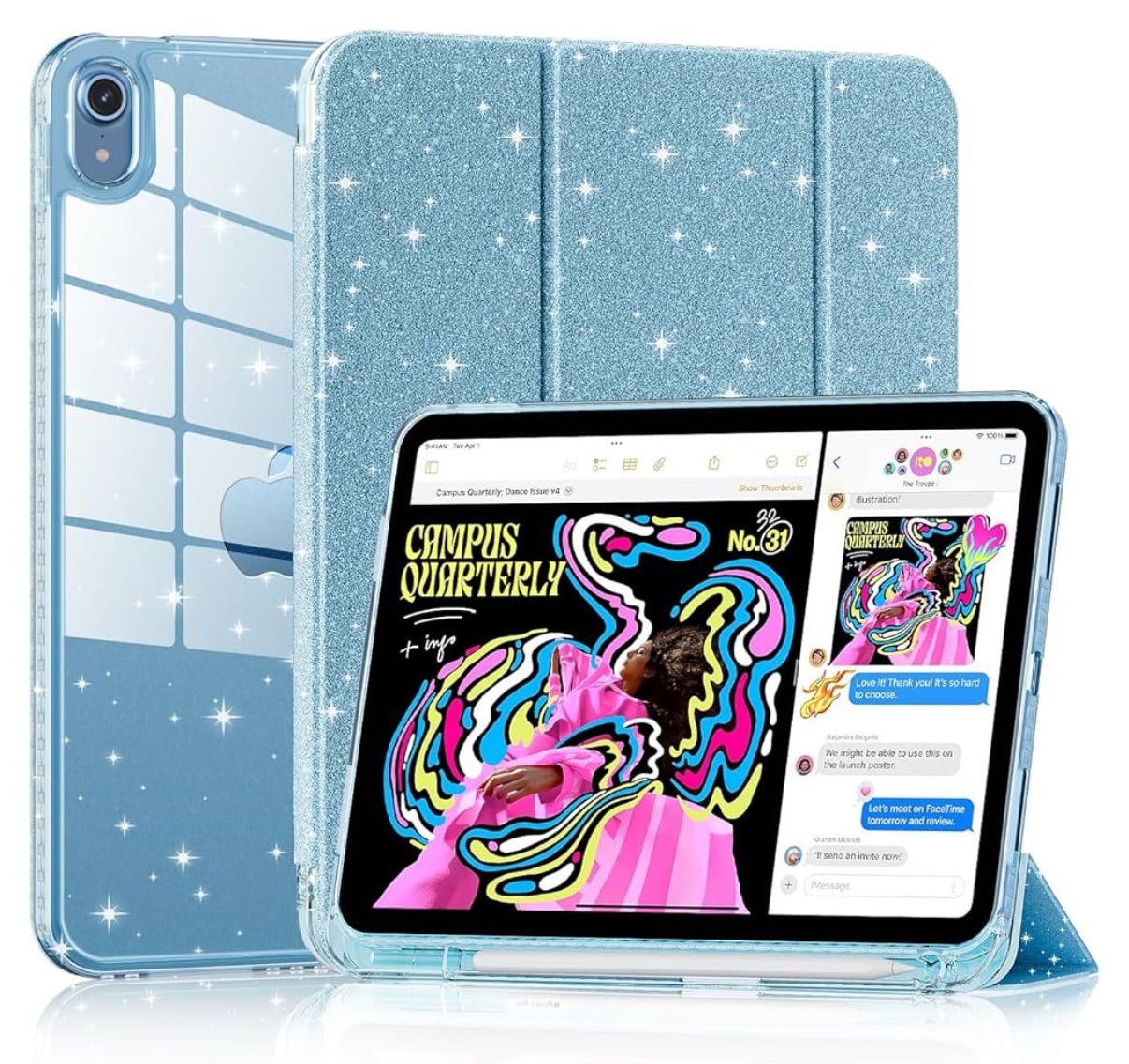 Glitter Blue iPad Case - iPad 10/11