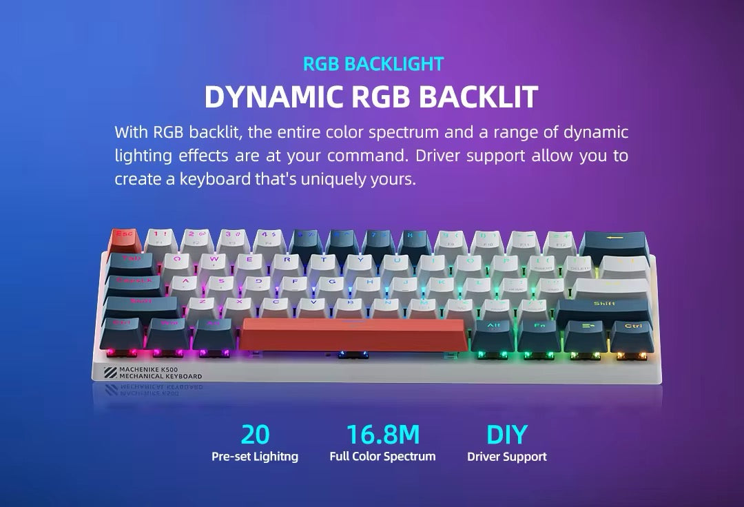 Machenike 60% RGB Hot Swappable Mechanical Keyboard