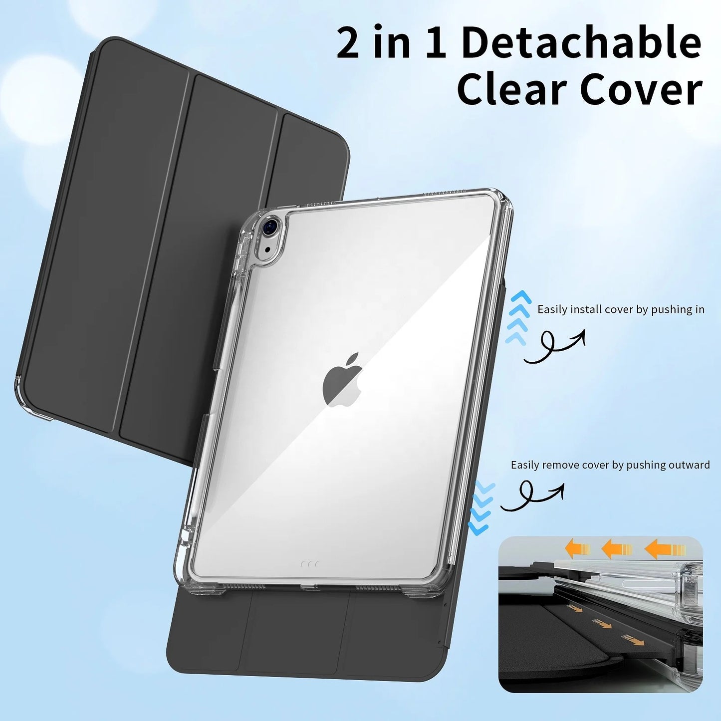 Detachable Magnetic multi stand iPad Case