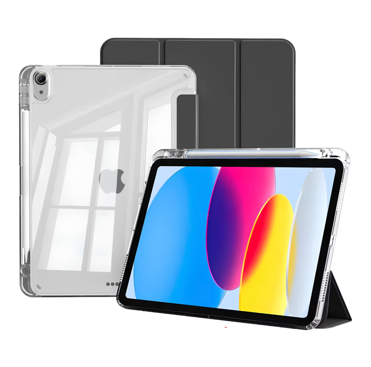 iPad 10th Smart Black Case with Clear Back