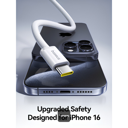 Baseus USB-C Dynamic 4 Braided Cable - 100W - سلك تايب سي مخيط ومقوى