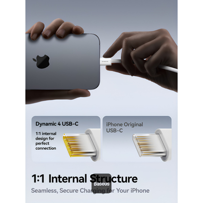Baseus USB-C Dynamic 4 Braided Cable - 100W - سلك تايب سي مخيط ومقوى