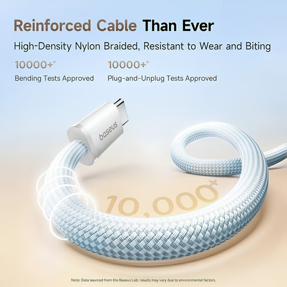 Baseus USB-C Dynamic 4 Braided Cable - 100W - سلك تايب سي مخيط ومقوى