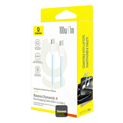 Baseus USB-C Dynamic 4 Braided Cable - 100W - سلك تايب سي مخيط ومقوى