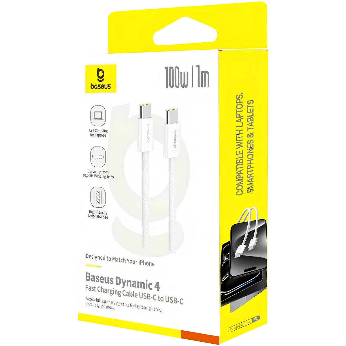 Baseus USB-C Dynamic 4 Braided Cable - 100W - سلك تايب سي مخيط ومقوى