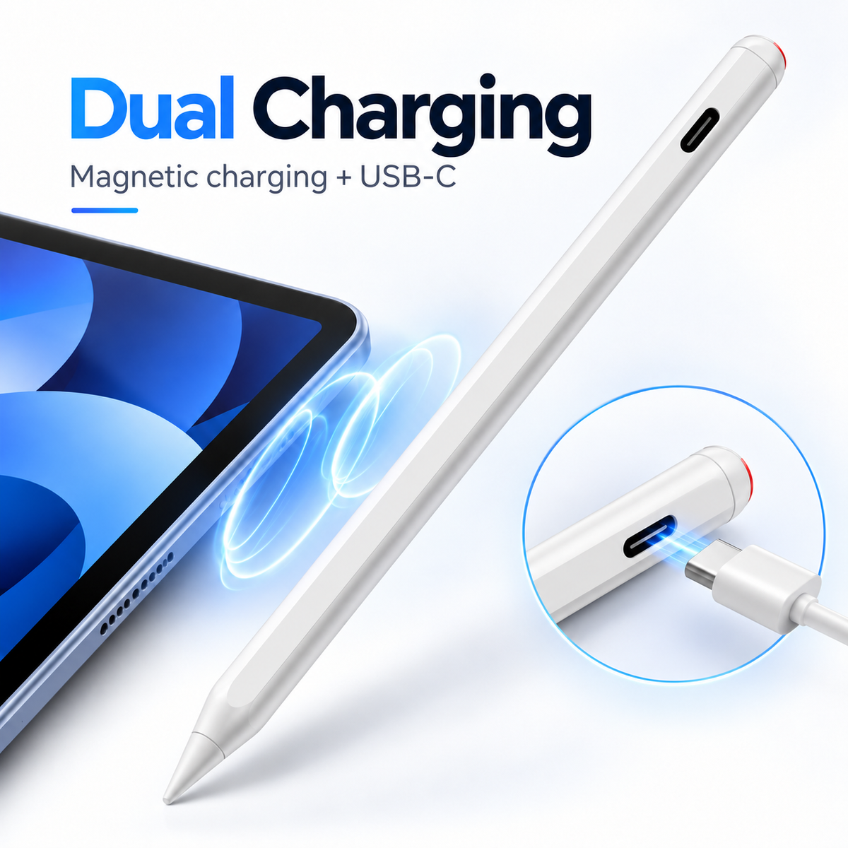 Wireless & USB-C Charging Pencil for iPad - Palm Rejection