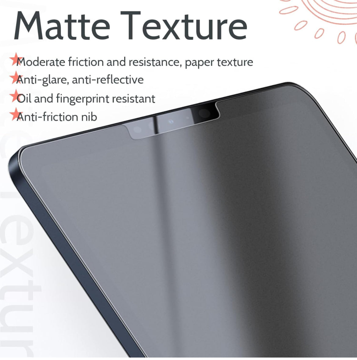 2 Matte Paper Screen Protectors with Paper Texture شاشة ورقية للايباد