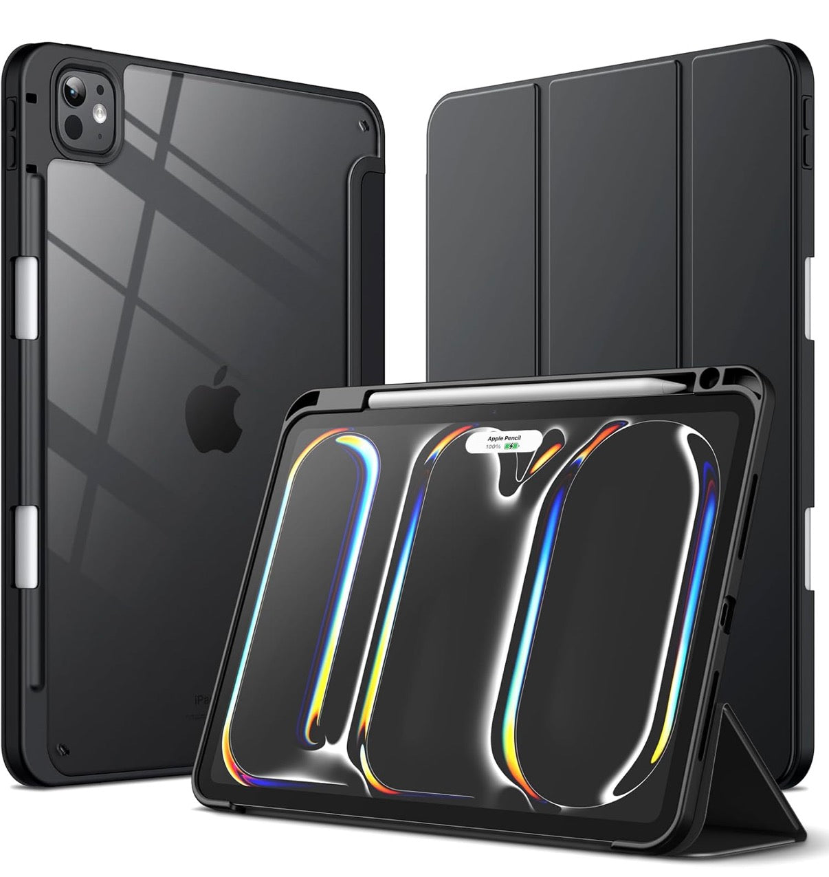 Pro 11 M4 - Premium Smart Case - Black and Transparent Back - JETECH Original