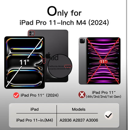 Pro 11 M4 - Premium Smart Case - Black and Transparent Back - JETECH Original