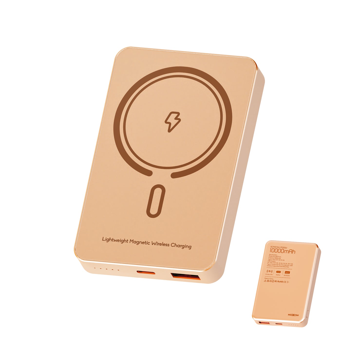 Moxom - 10000mAh Wireless 22.5W Powerbank - باوربانك ماجسيف وسلكي