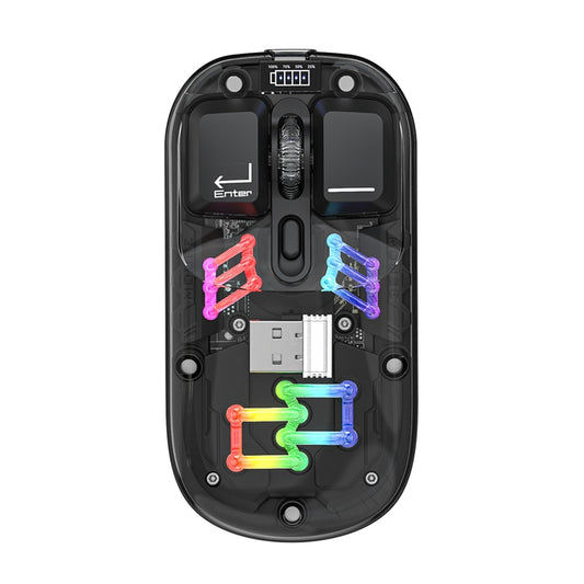 Bluetooth + Wireless RGB Transparent Mouse