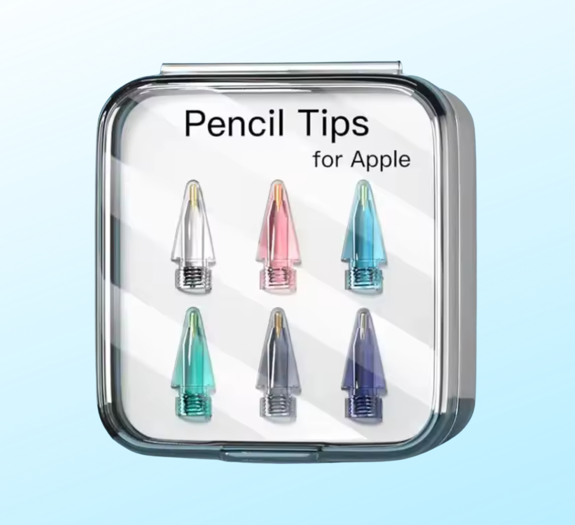 6 Clear Colored Tips for Apple Pencil