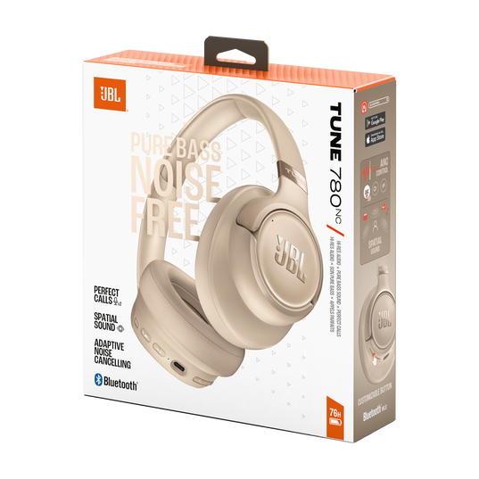 JBL Tune 780NC Wireless Headphones - Beige - Original Official Importer - وكيل رسمي