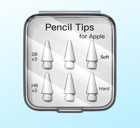 6 Tips for Apple Pencil - 3x Hard - 3x Soft (2B)