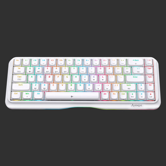 KEMOVE K68se Angel Gaming Mechanical Keyboard - Red Switch - كيبورد كيموف ميكانيكي لون أبيض - سويتش أحمر