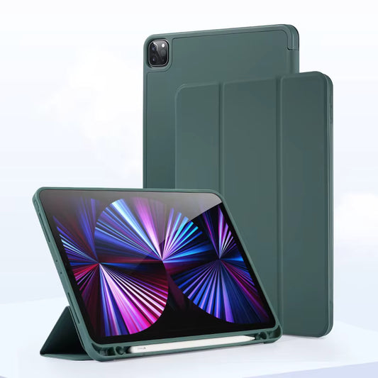 Leather Pro 12.9 Smart Case with Pencil Holder - Green - كفر ايباد جلد