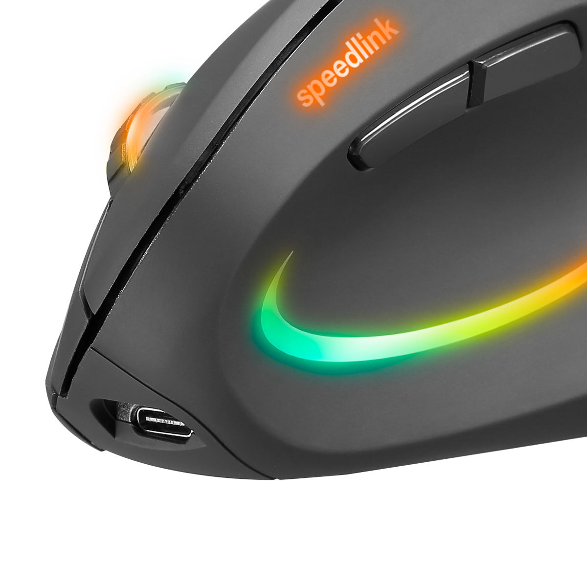 Original Speedlink Piavo Pro RGB Rechargeable Vertical Ergonomic Mouse - wireless, rubber-black