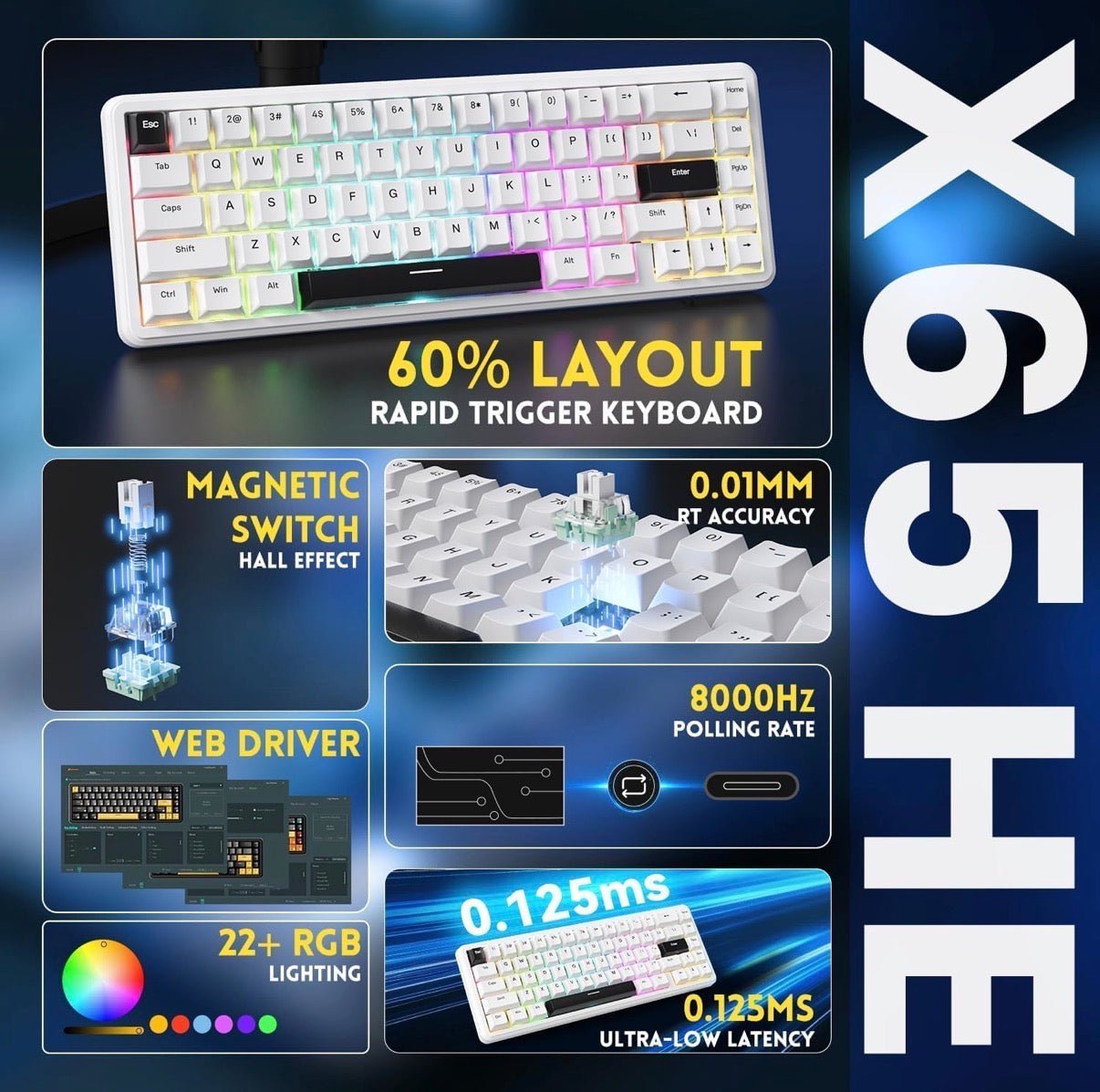 Attack Shark X65 HE Magnetic Switch Keyboard - iPad Palestine