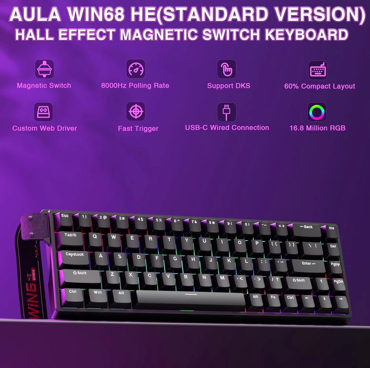 AULA WIN68 HE Magnetic Switch Keyboard - iPad Palestine