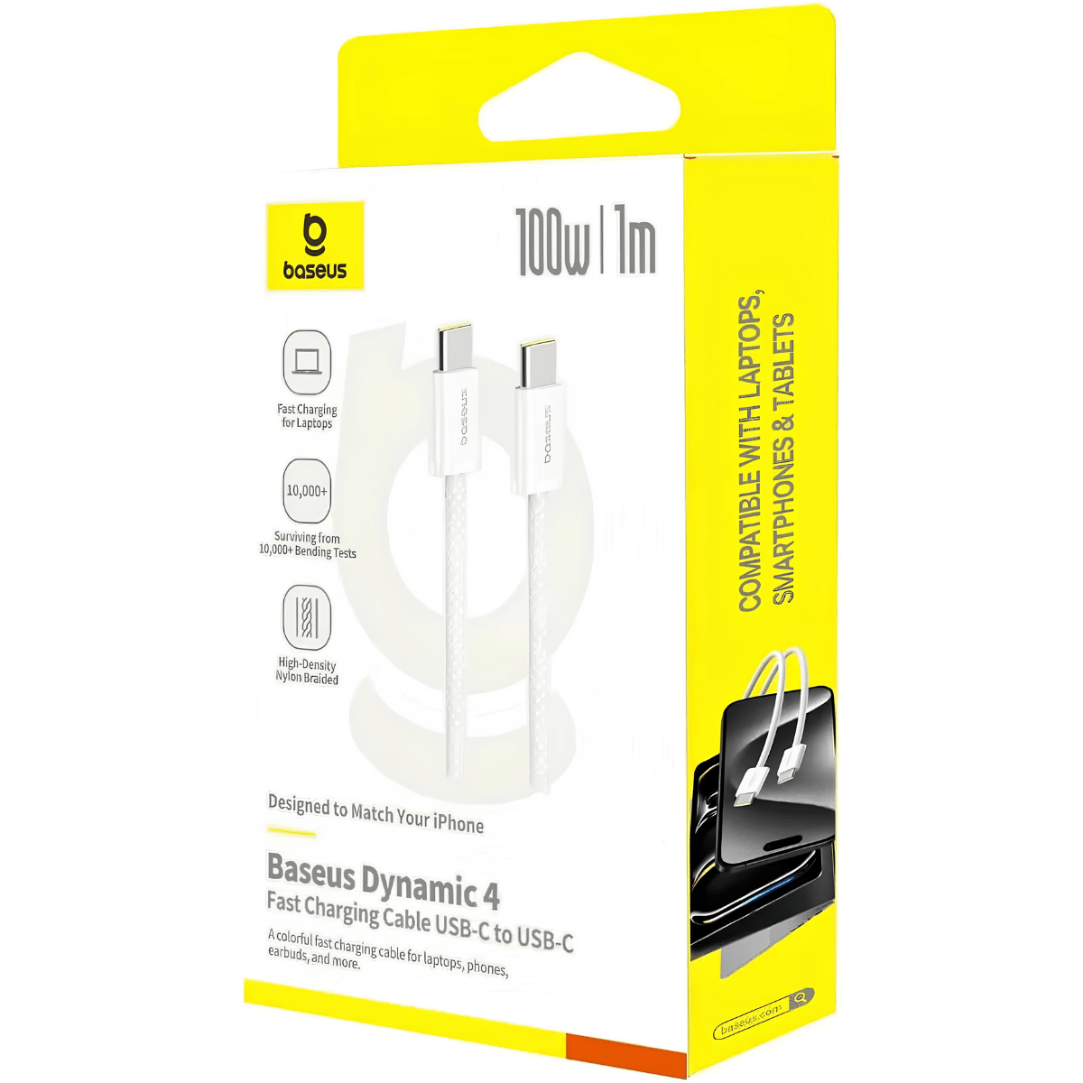 Baseus USB-C Dynamic 4 Braided Cable - 100W - سلك تايب سي مخيط ومقوى - iPady Palestine