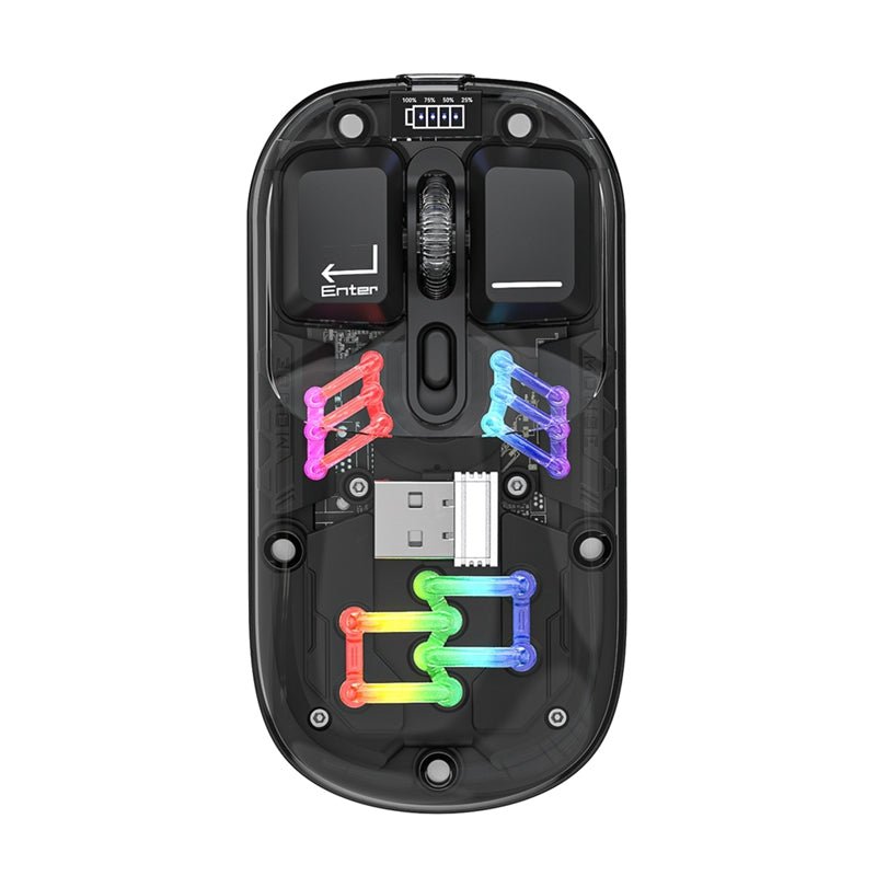 Bluetooth + Wireless RGB Transparent Mouse - iPady Palestine