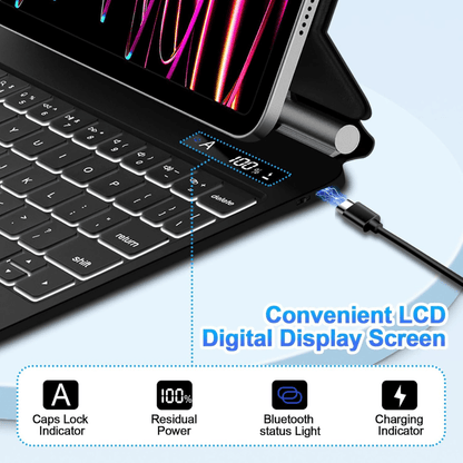For iPad Pro 12.9 (2018 - 2022) - Magic Keyboard with Palm Rejection Touch Pad - iPady Palestine