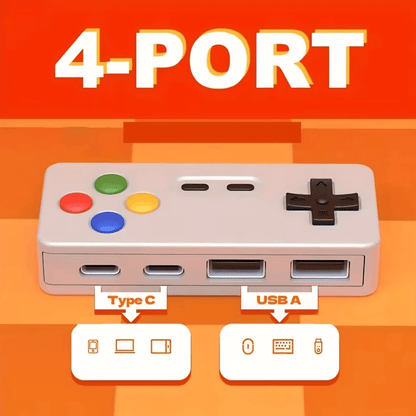 Gaming 4 - in - 1 USB - C Hub - Retro Style - iPady Palestine