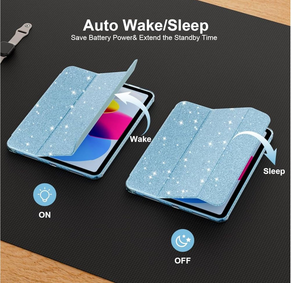 Glitter Blue iPad Case - iPad 10/11 - iPad Palestine