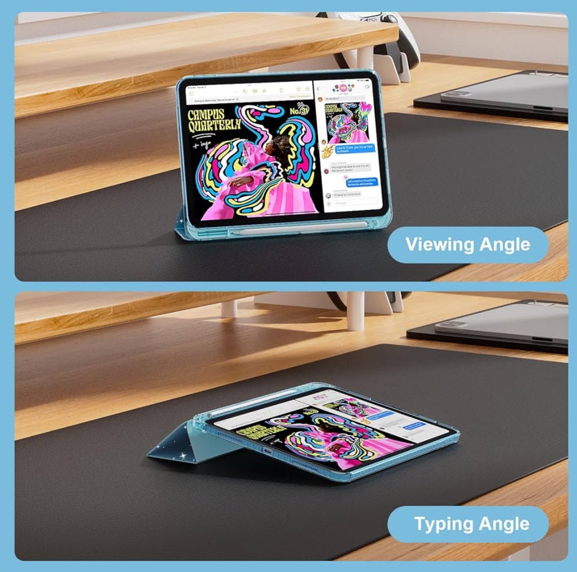 Glitter Blue iPad Case - iPad 10/11 - iPad Palestine