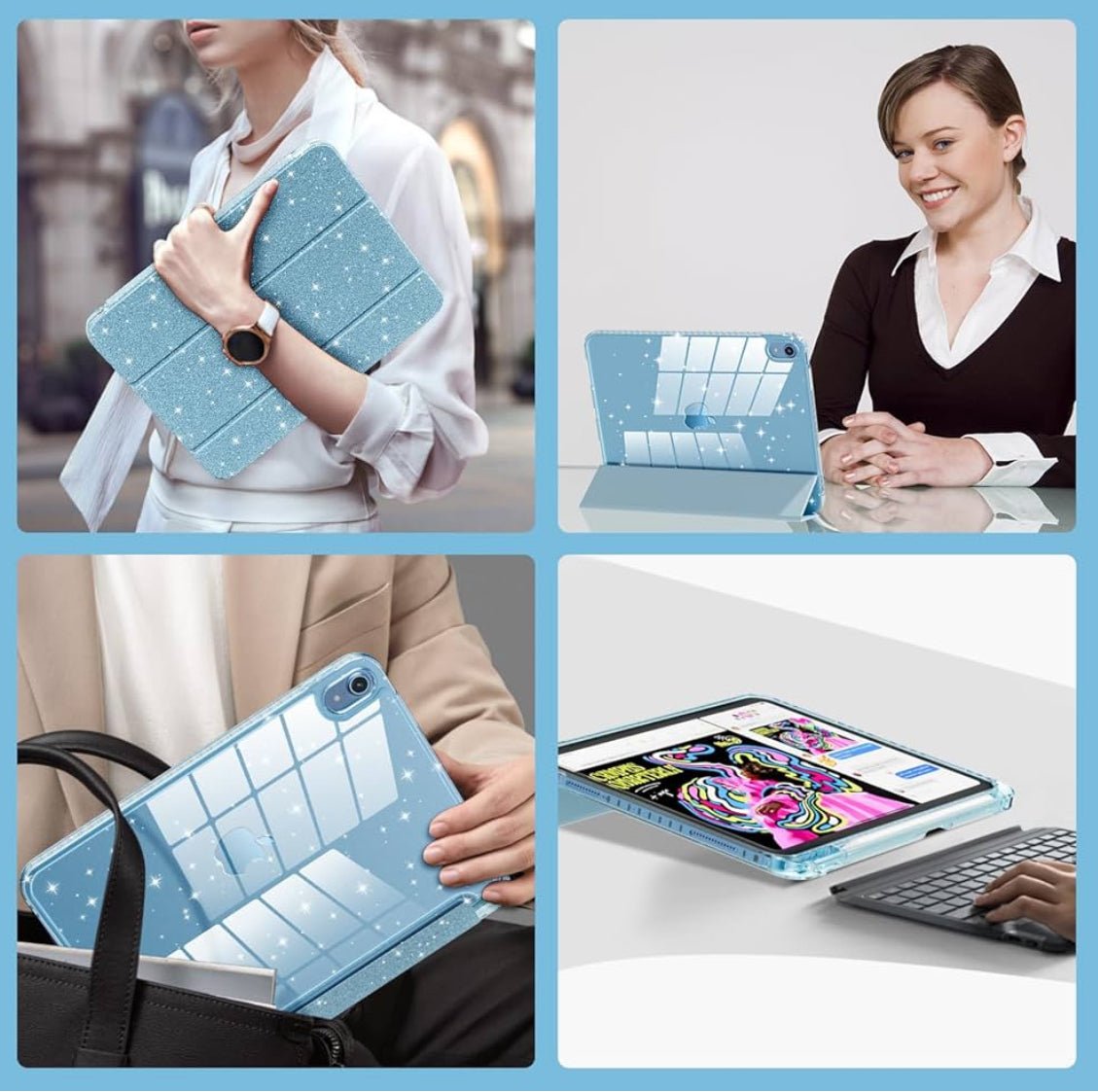 Glitter Blue iPad Case - iPad 10/11 - iPad Palestine