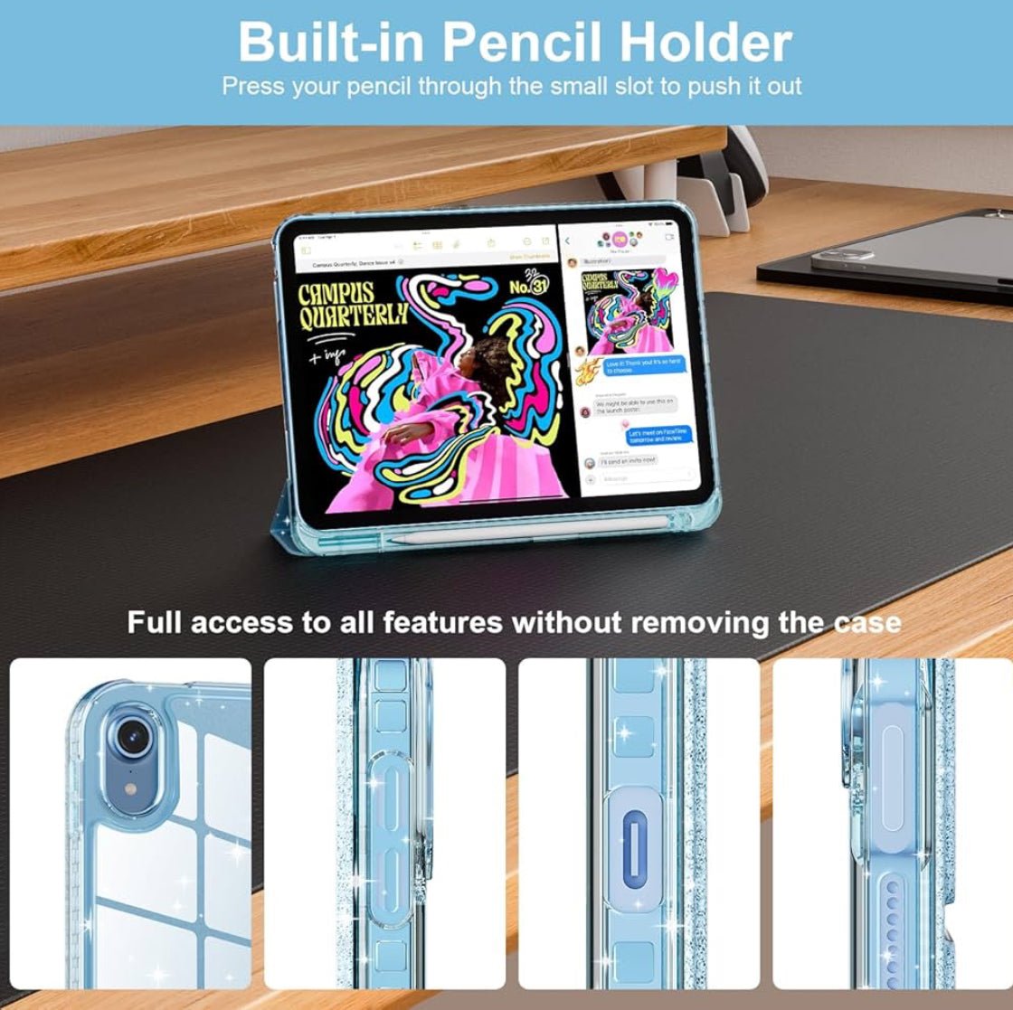 Glitter Blue iPad Case - iPad 10/11 - iPad Palestine