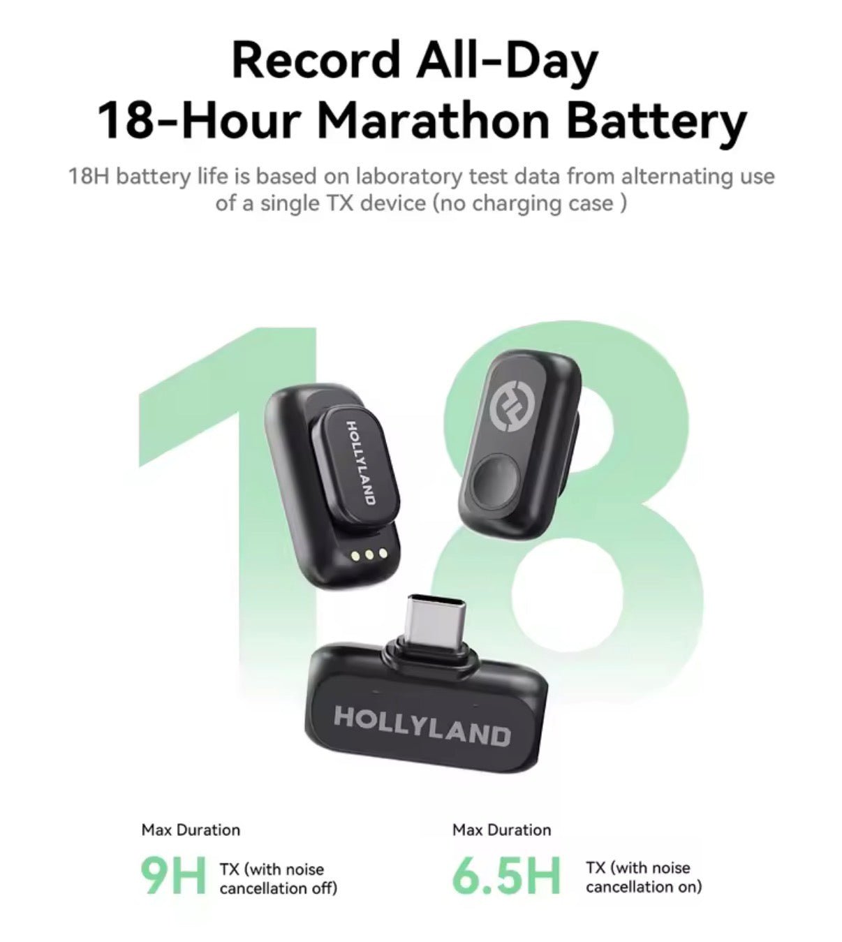 Hollyland Lark A1 Microphone(No Case) - ميكروفون هولي لاند لا سلكي (دون علبة شحن) - iPady Palestine