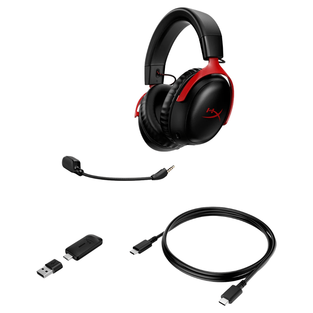 HyperX Cloud III 3 Wireless - Red - وكيل رسمي - iPad Palestine