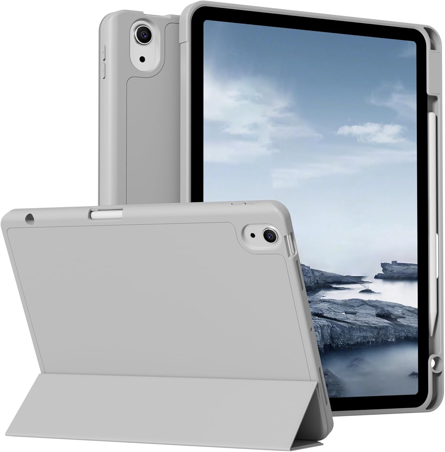 iPad Air 4/5/6/7 - Grey Smart Case - iPady Palestine