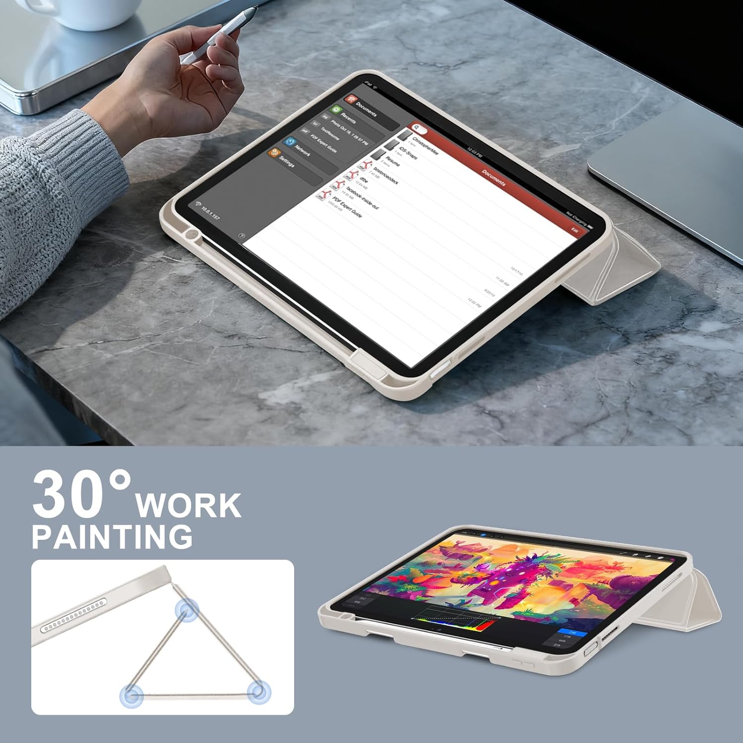 iPad Air 4/5/6/7 Smart Case - Bright White - iPady Palestine