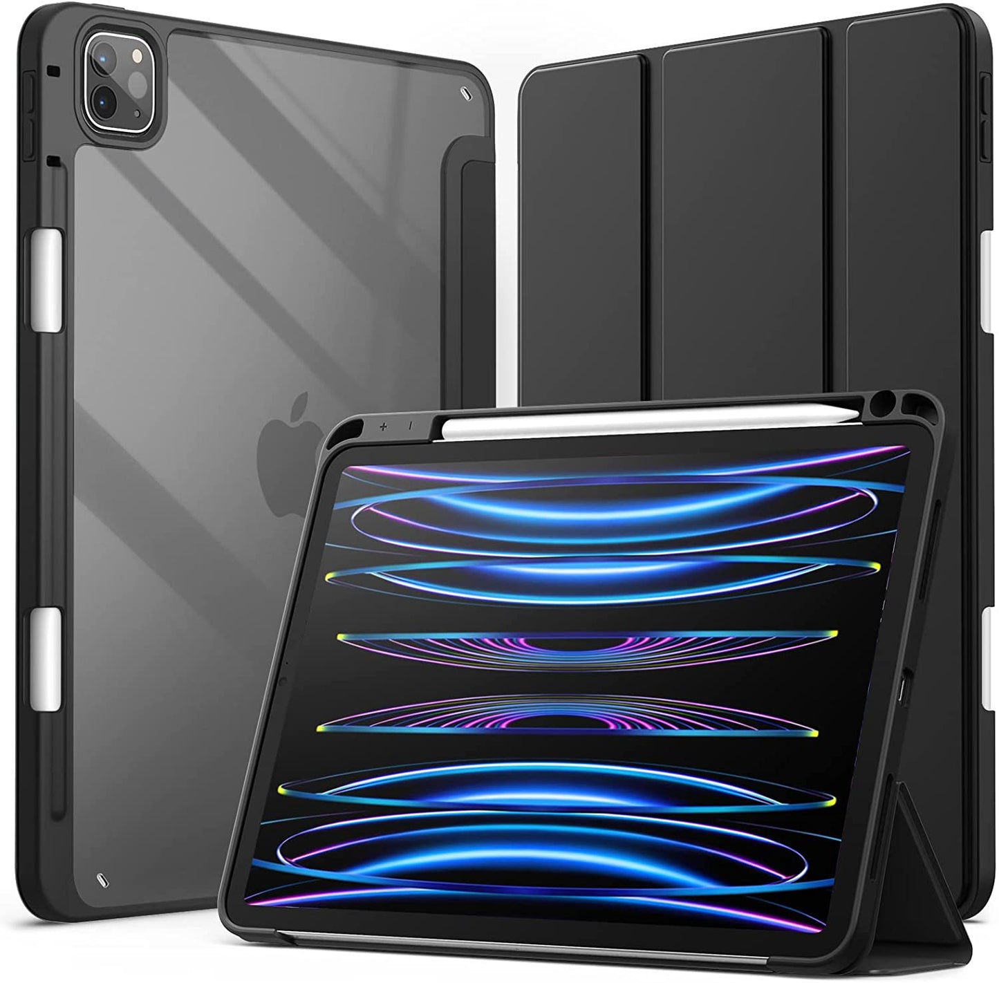 Premium Smart Case - Black and Transparent Back Pro 11 and 12.9