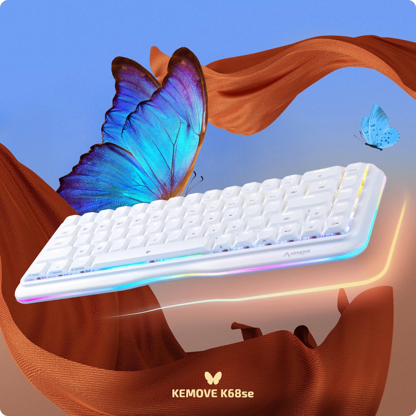 KEMOVE K68se Angel Gaming Mechanical Keyboard - Red Switch - كيبورد كيموف ميكانيكي لون أبيض - سويتش أحمر - iPady Palestine