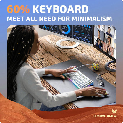 KEMOVE K68se Angel Gaming Mechanical Keyboard - Red Switch - كيبورد كيموف ميكانيكي لون أبيض - سويتش أحمر - iPady Palestine