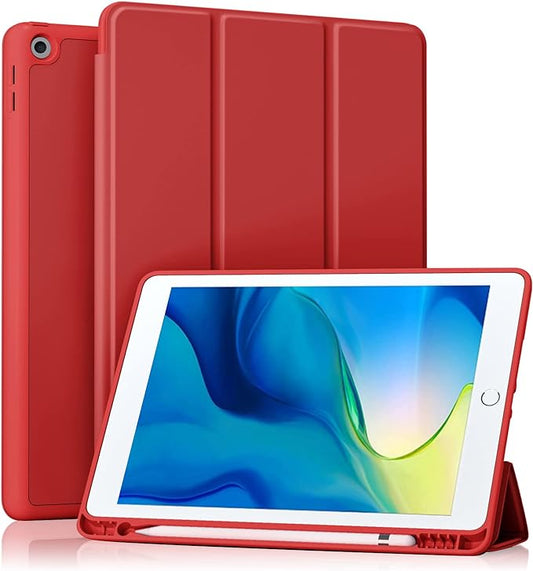 Leather Smart Case for iPad 7/8/9 - Red - iPady Palestine